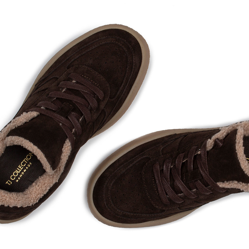 Winter Brown Suede Sneakers | TJ COLLECTION